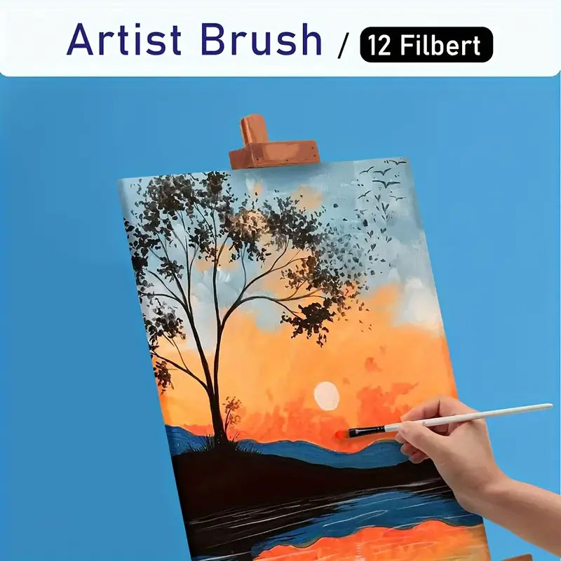 Acrylic Paint Brushes Set, 12p - огляд і ціна Model Kit Acrylic Paint