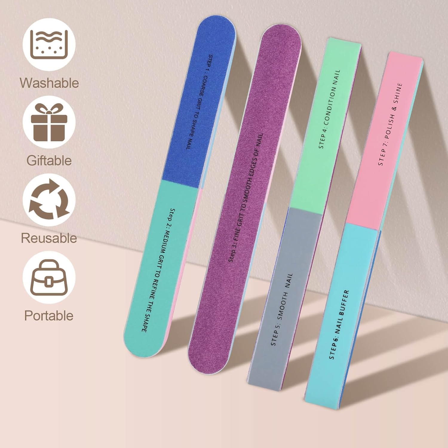 1/5Pcs Nail File Seven Sided P - огляд і ціна Sanding Stick Set