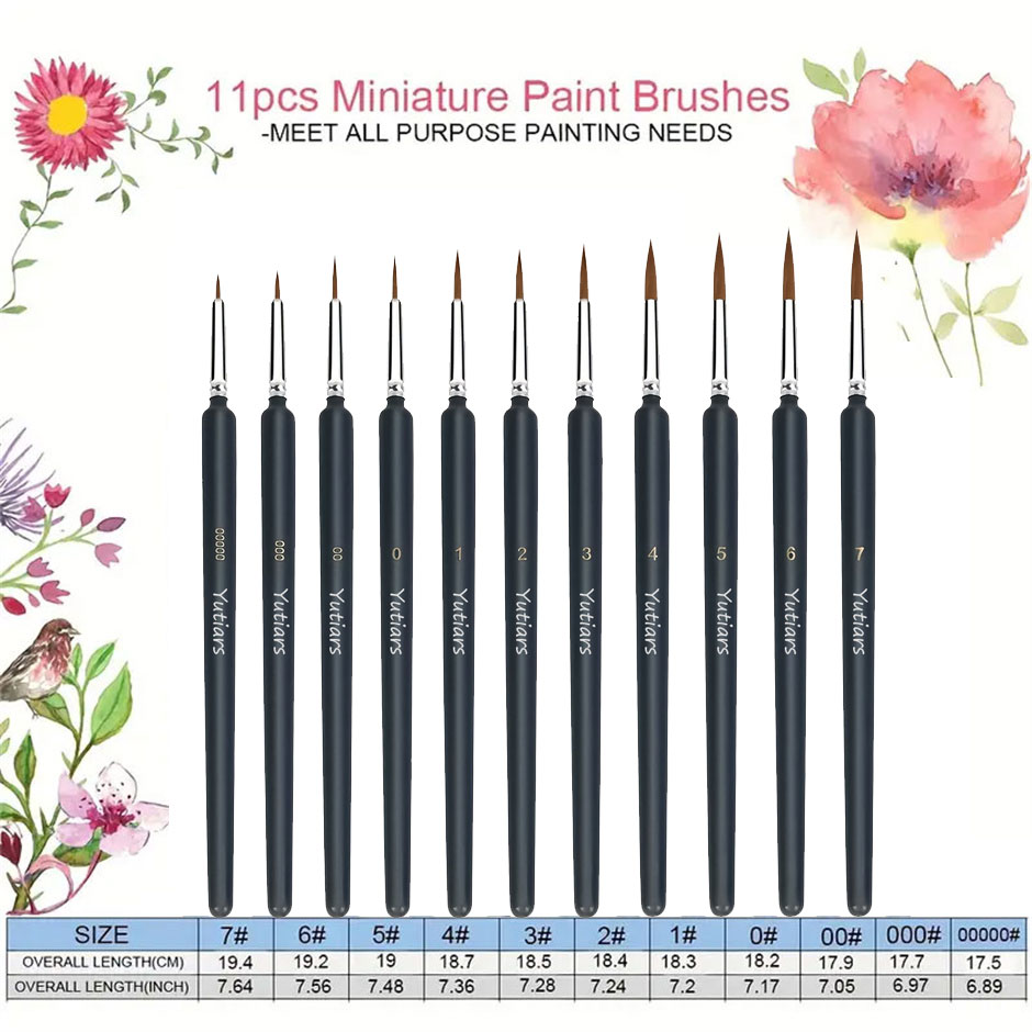 11/22pcs Miniature Paint Brush - огляд і ціна Model Kit Acrylic Paint