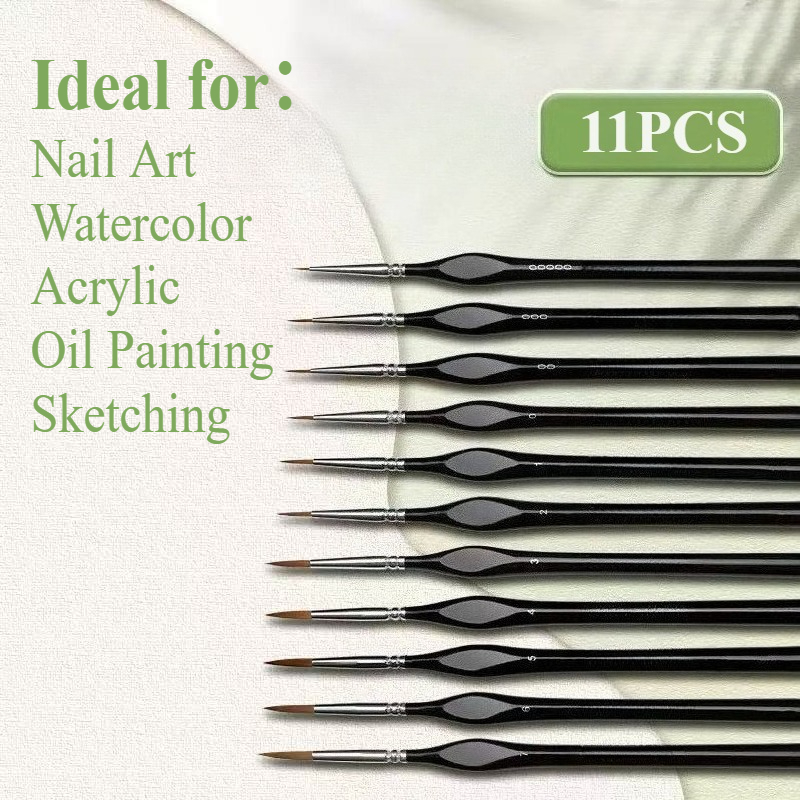 11PCS Black Sable Hair Fine Pa - огляд і ціна Model Kit Acrylic Paint