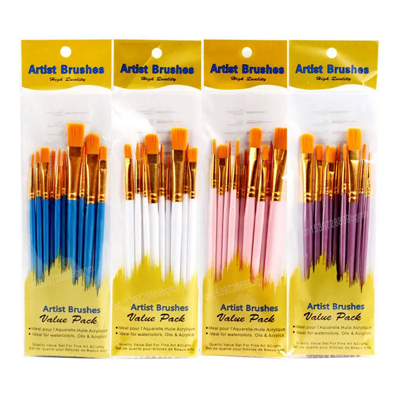 10Pcs/Set Nylon Hair Painting  - огляд і ціна Model Kit Acrylic Paint