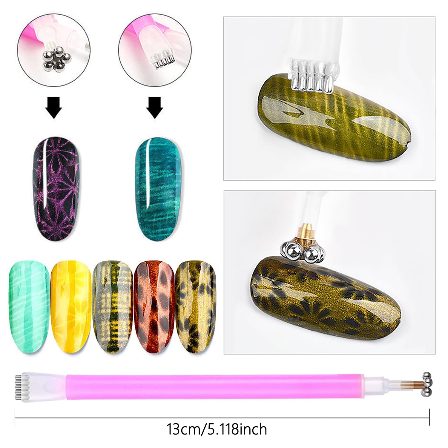 10Pcs Cat Eye Magnet Set Nail  - огляд і ціна Sanding Stick Set