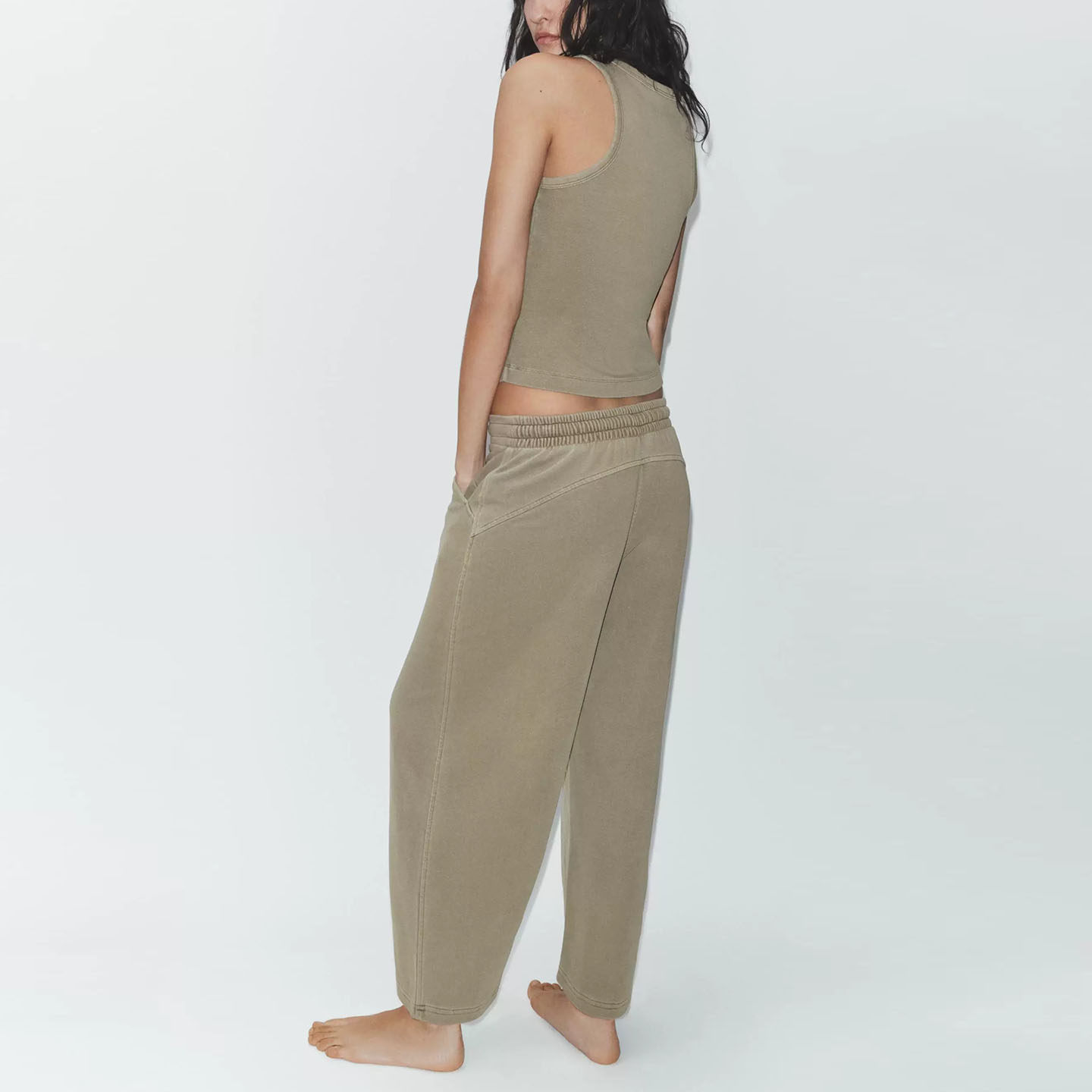 Women's round Neck Sleeveless  - огляд і ціна Wash Effect Set